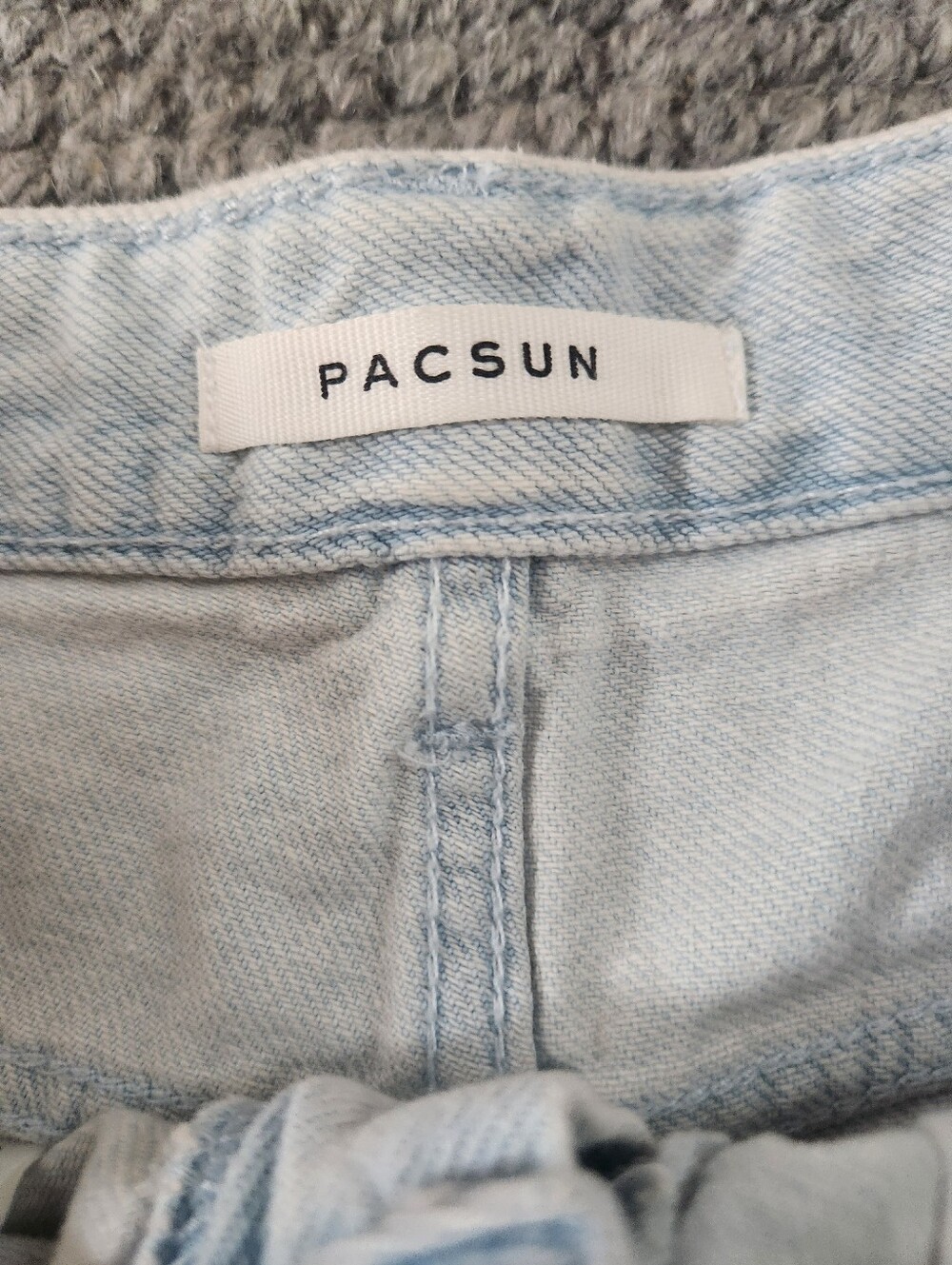 PacSun Light Wash Distressed Denim Festival Shorts - Picture 2 of 5